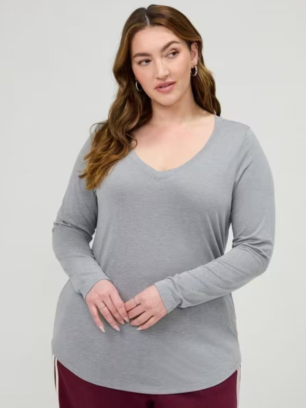 Torrid Girlfriend Signature Jersey V-Neck Long Sleeve Tee 3 NWT